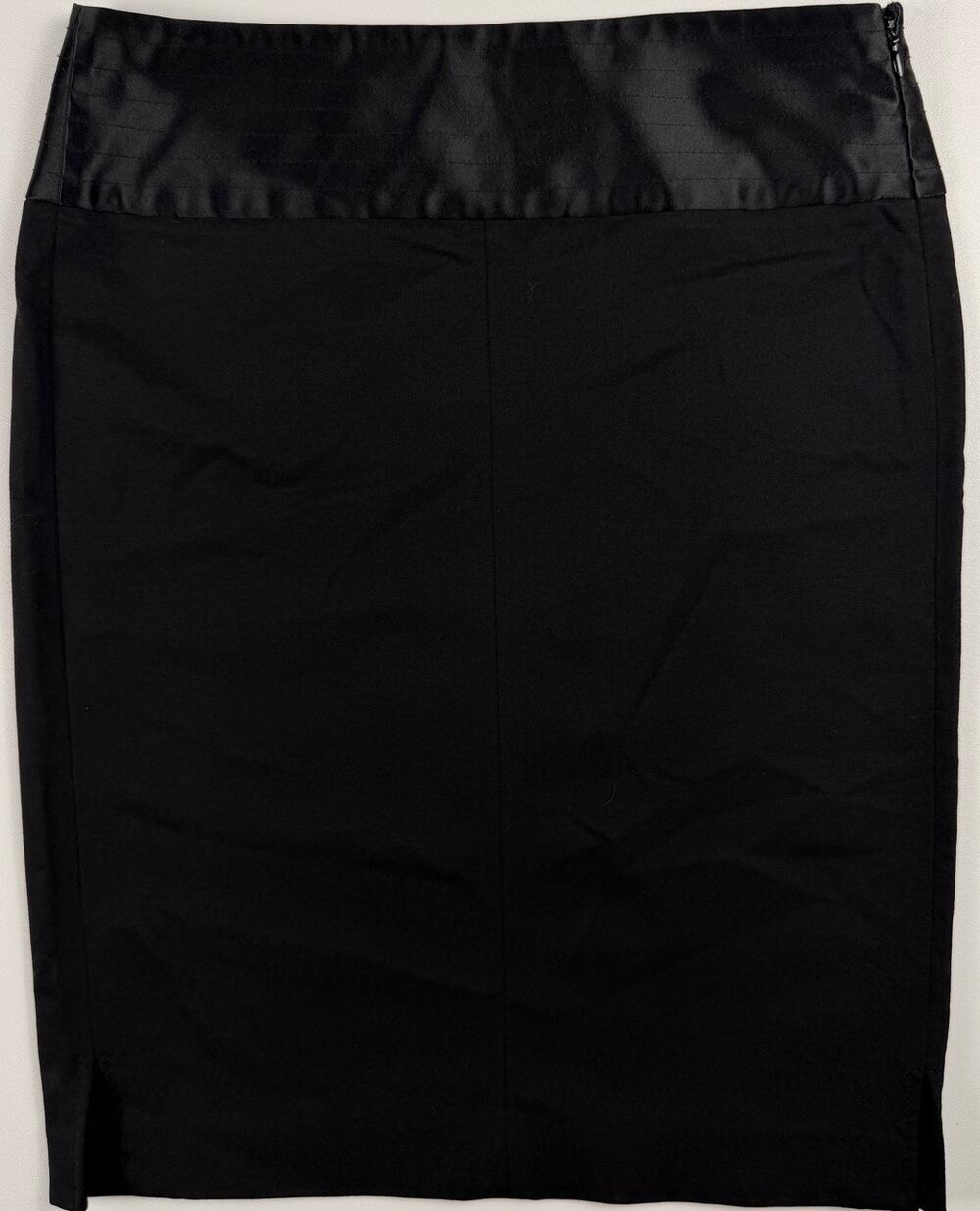 Theory Black Pencil Skirt Women's Size 8 Career Office Side Zip Knee Length